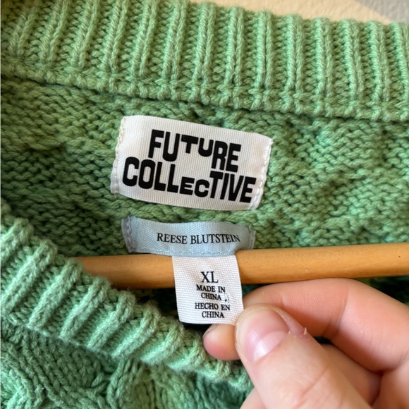 Future Collective Green Cableknit Sweater - Picture 5 of 8